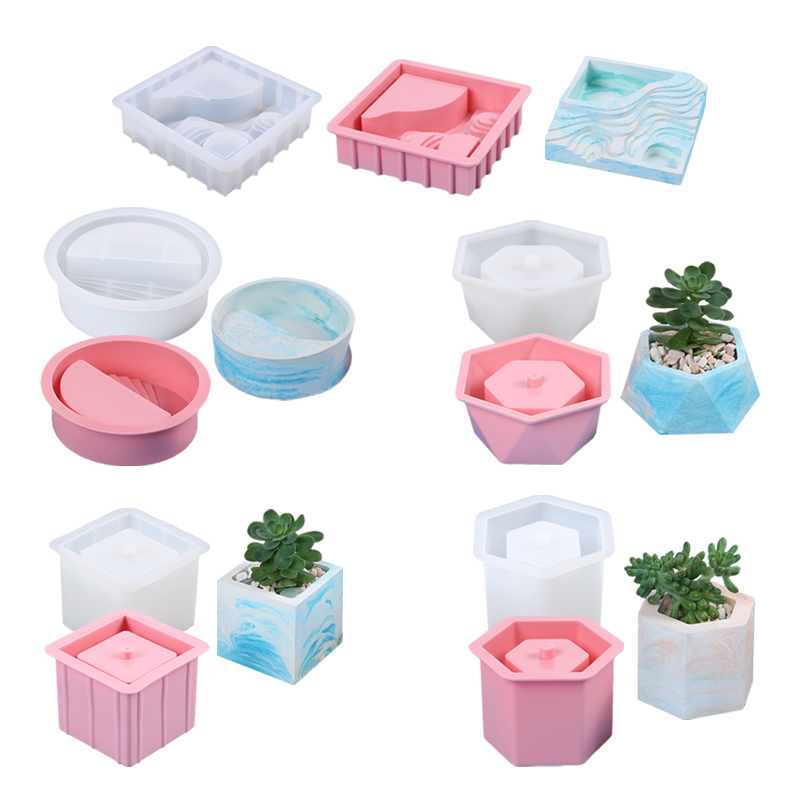 Potsticker Mold - แม่พิมพ์ซิลิโคนสำหรับกระถางต้นไม้อวบน้ำกระถางดอกไม้แม่พิมพ์ทำจากดินซีเมนต์ทำจากยิปซั่มการตกแต่งบ้านหล่อสบู่งานฝีมือ