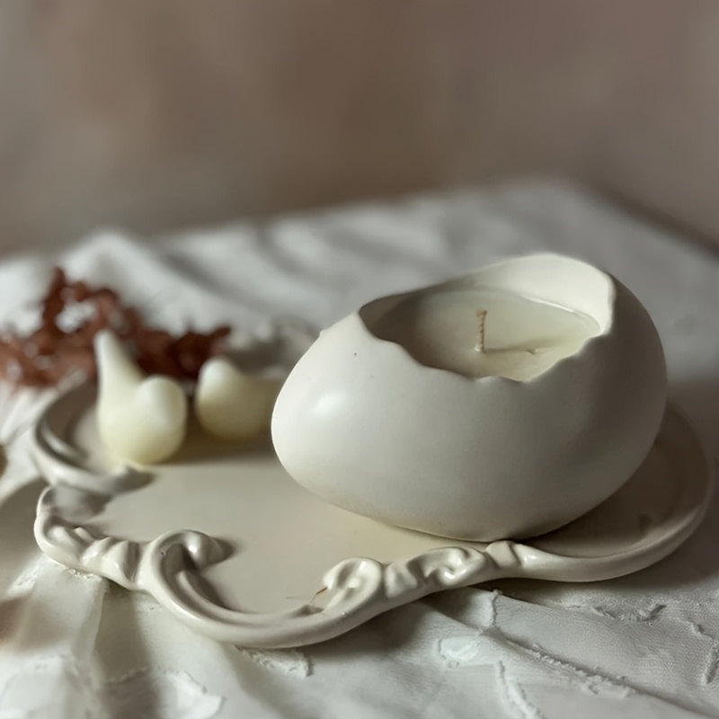 Potsticker Mold - แม่พิมพ์ซิลิโคนเรซิน, แม่พิมพ์ปูนปลาสเตอร์รูปวงรี 1 ชิ้น, แม่พิมพ์กล่องเก็บของทรงเปลือกไข่สำหรับงาน DIY,