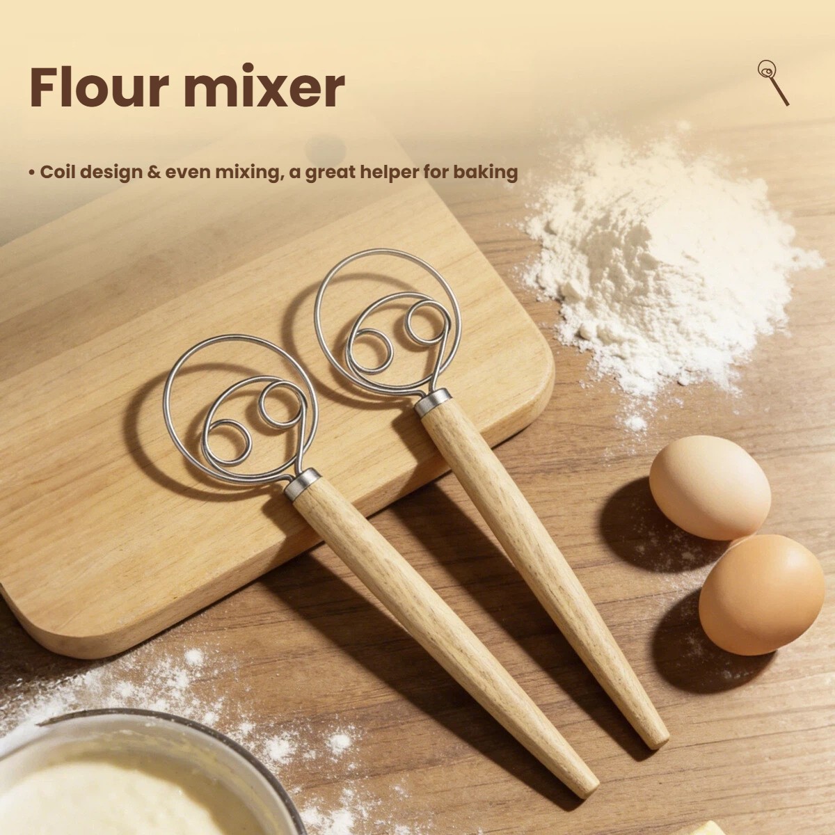 ที่ตีแป้งด้ามไม้ขนาดใหญ่ ที่ตี - Danish Pancake Pan บทวิจารณ์และราคา